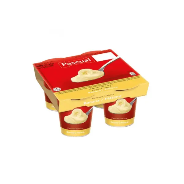 Pascual 125G Banana/Platano Yoghurt 4 Cups