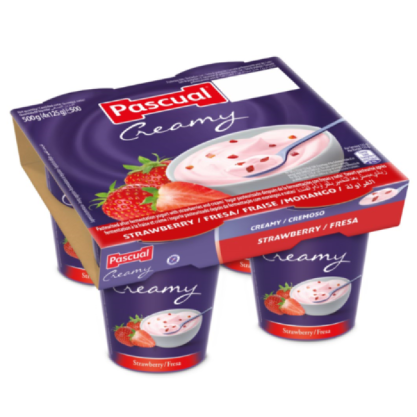 Pascual 125G Creamy Strawberry Yoghurt 4 Cups