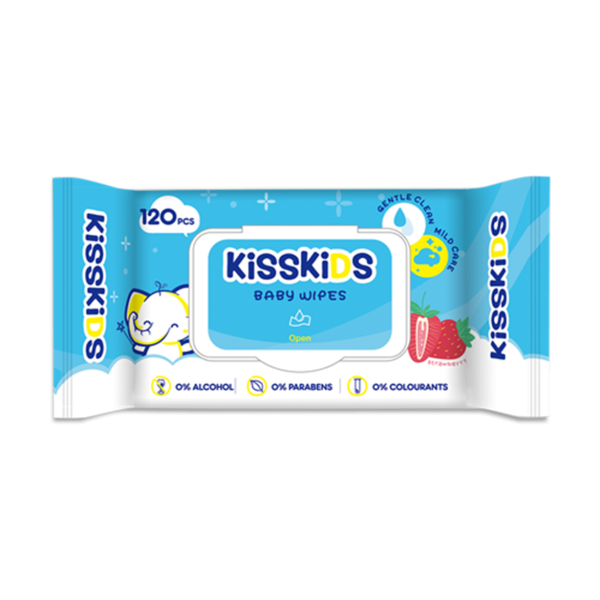 Kisskids Baby Wipes By 120 Strawberry
